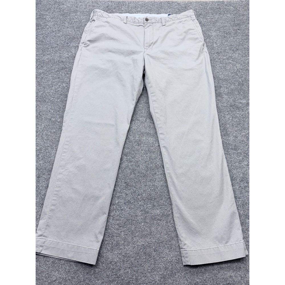 Polo Ralph Lauren Mens 38x30 Stretch Straight Fit Chino Pants Grey Cotton Twill - Picture 2 of 9
